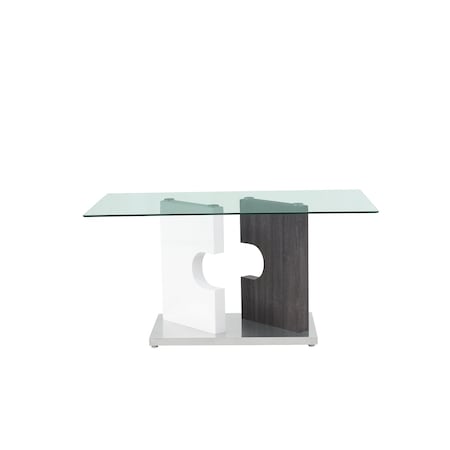 Global Furniture Usa Contemporary 10mm Tempered, High Gloss, Paper D219 Dining Table 3184